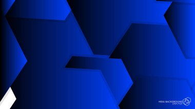 Vektör arka arka plan altıgen mavi ışık ve gölge