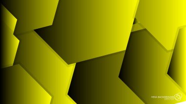 Vektör arka arka plan altıgen sarı ışık ve gölge