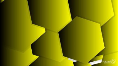 Vektör arka arka plan altıgen sarı ışık ve gölge