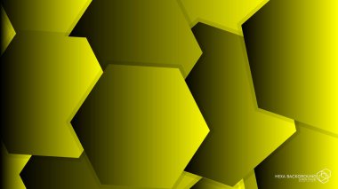 Vektör arka arka plan altıgen sarı ışık ve gölge