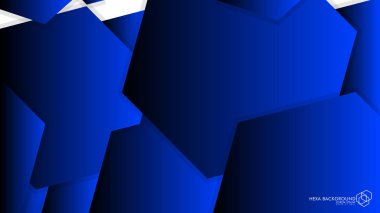 Vektör arka arka plan altıgen mavi ışık ve gölge