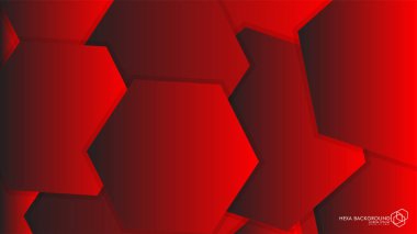 Vektör arka arka plan altıgen kırmızı ışık ve gölge