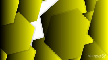 Vektör arka arka plan altıgen sarı ışık ve gölge