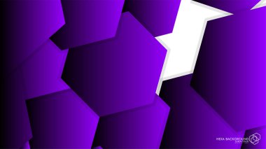 Vektör arka arka plan altıgen mor ışık ve gölge