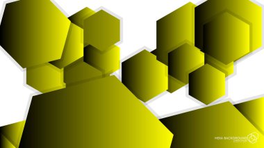 Vektör arka arka plan altıgen sarı ışık ve gölge