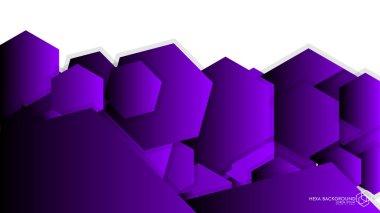 Vektör arka arka plan altıgen mor ışık ve gölge