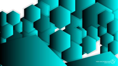 Vektör arka arka plan altıgen mavi ışık ve gölge