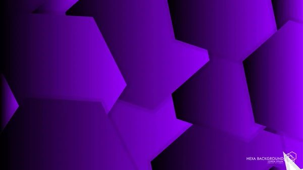Vektor abstraktní pozadí šestiúhelník fialové světlo a stín — Stockový vektor