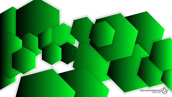 Вектор абстрактний фон шестикутник зелене світло і тінь — стоковий вектор