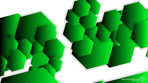 Векторное Резюме Фон Шестиугольник Зеленый Свет Тень — стоковый вектор