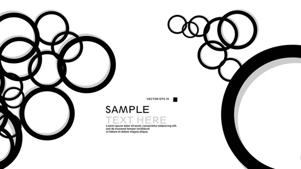 Απλό Φόντο Κύκλους Μαύρο Χρώμα Και Σκιά Διάνυσμα Γραφικού Σχεδιασμού — Διανυσματικό Αρχείο