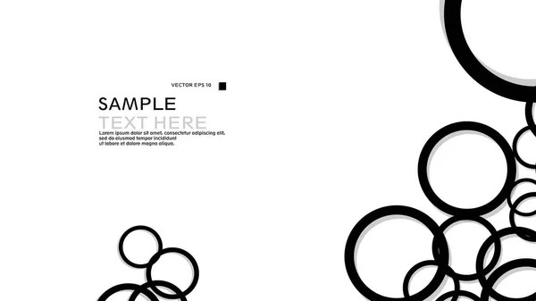 Einfache Kreise Hintergrund Mit Farbe Schwarz Und Schatten Vektorgrafik Design — Stockvektor