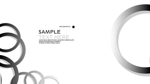 Simple Circles Background Gradient Black White Shadow Vector Graphic Design — Stock Vector