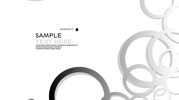 Simple Circles Background Gradient Black White Shadow Vector Graphic Design — Stock Vector