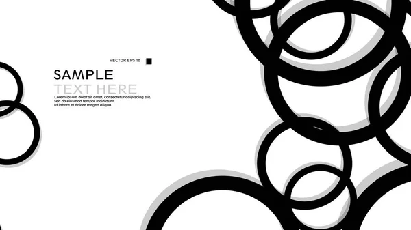 Cercles Simples Arrière Plan Avec Couleur Noir Ombre Conception Graphique — Image vectorielle