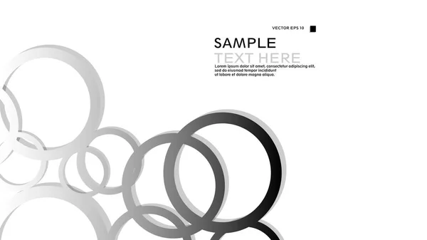 Simple Circles Background Gradient Black White Shadow Vector Graphic Design — Stock Vector