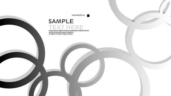 Simple Circles Background Gradient Black White Shadow Vector Graphic Design — Stock Vector