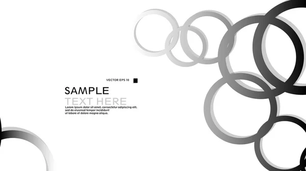 Simple Circles Background Gradient Black White Shadow Vector Graphic Design — Stock Vector