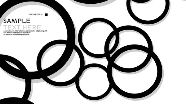 Jednoduché Kruhy Pozadí Barva Černá Stín Vektorový Grafický Design Eps — Stockový vektor