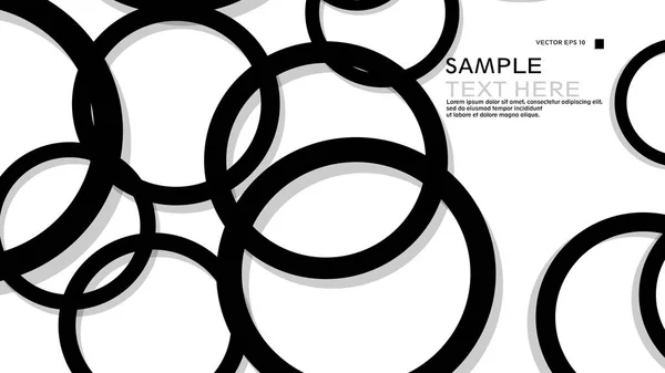 Círculos Simples Fondo Con Color Negro Sombra Diseño Gráfico Vectorial — Vector de stock