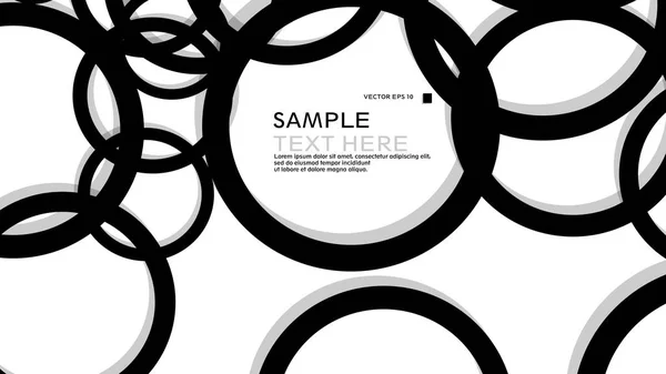 Einfache Kreise Hintergrund Mit Farbe Schwarz Und Schatten Vektorgrafik Design — Stockvektor