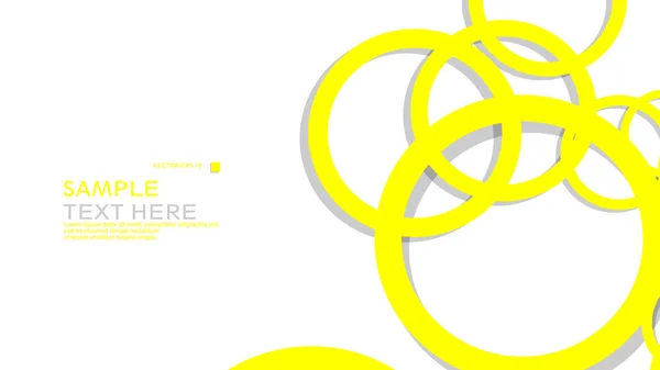简单的圆圈背景 带有黄色和阴影 Eps 上的矢量平面设计 — 图库矢量图片
