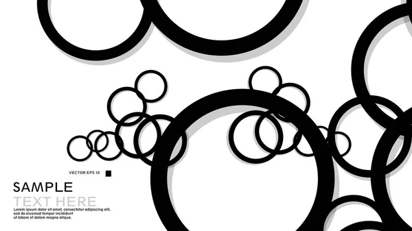 Cercles Simples Arrière Plan Avec Couleur Noir Ombre Conception Graphique — Image vectorielle