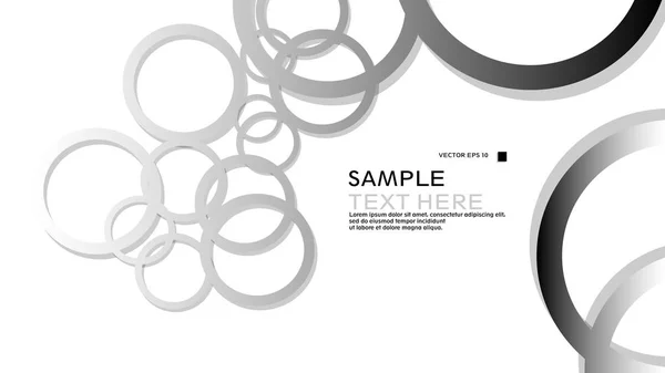 Simple Circles Background Gradient Black White Shadow Vector Graphic Design — Stock Vector