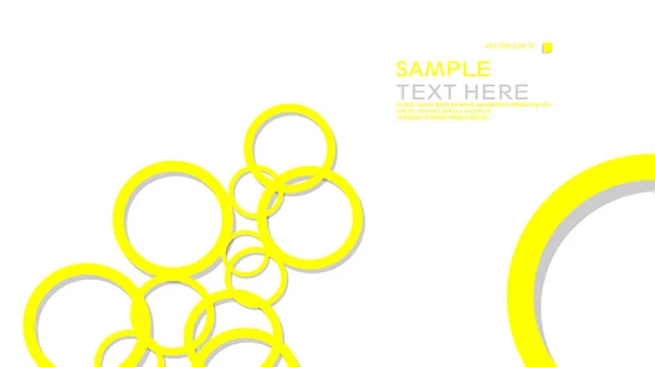 Cercles Simples Arrière Plan Avec Couleur Jaune Ombre Conception Graphique — Image vectorielle