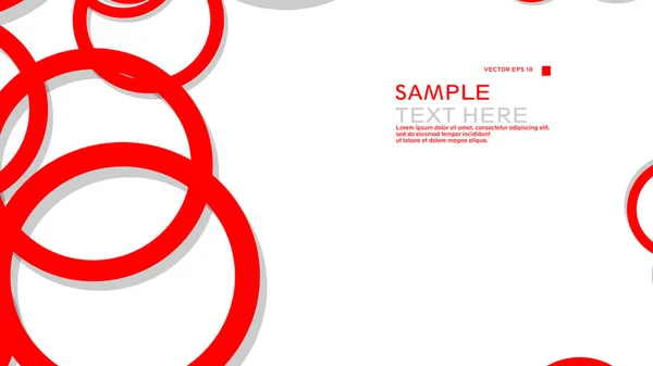 简单的圆圈背景 带红色和阴影 Eps 上的矢量平面设计 — 图库矢量图片