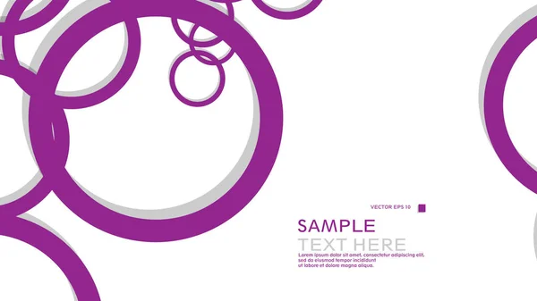 Círculos Simples Fondo Con Color Púrpura Sombra Diseño Gráfico Vectorial — Vector de stock