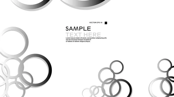 Círculos Simples Fondo Con Degradado Blanco Negro Sombra Diseño Gráfico — Vector de stock