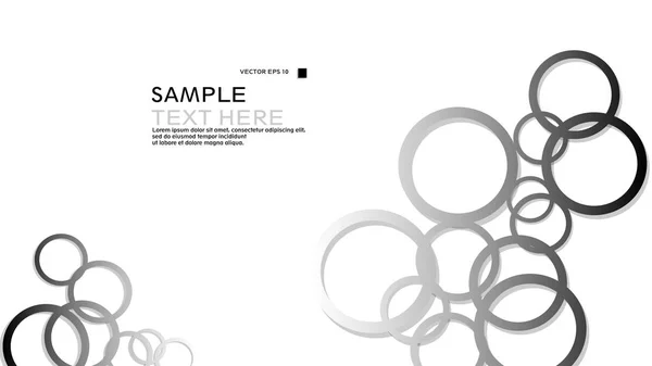Simple Circles Background Gradient Black White Shadow Vector Graphic Design — Stock Vector