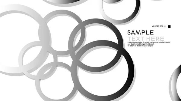 Simple Circles Background Gradient Black White Shadow Vector Graphic Design — Stock Vector