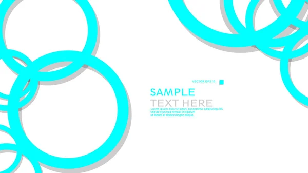 Simple Circles Background Color Blue Light Shadow Vector Graphic Design — Stock Vector