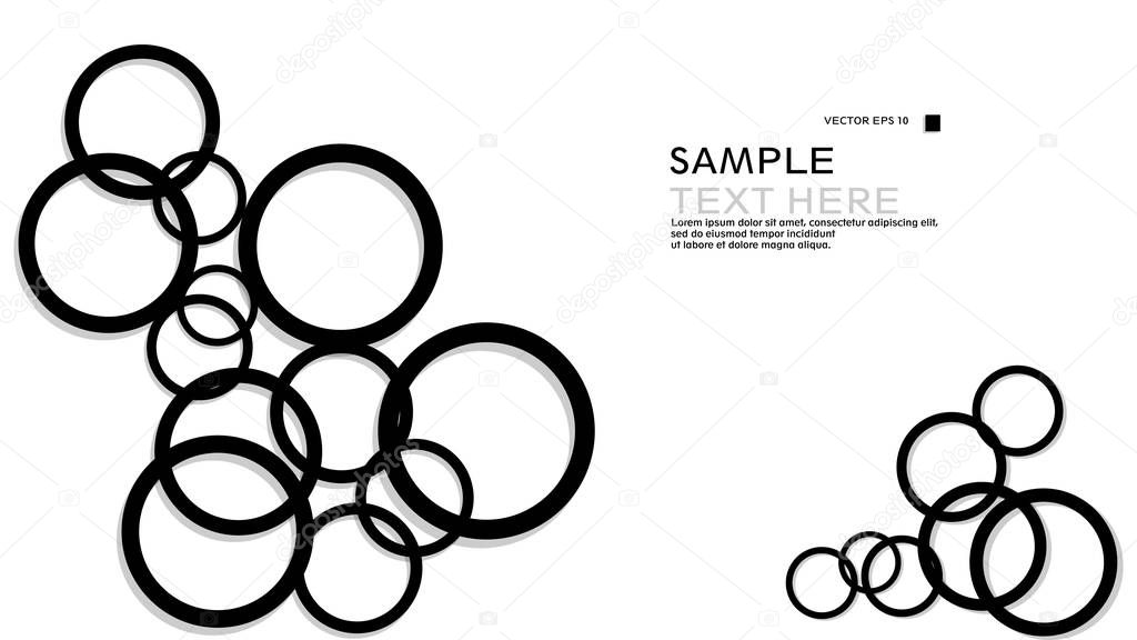 Simple Circles Background , with color black and shadow . vector graphic design on eps 10