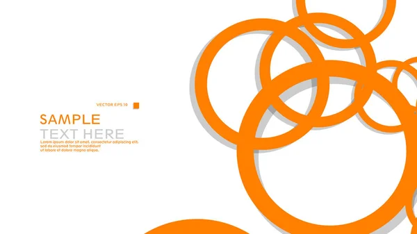 Círculos Simples Fondo Con Color Naranja Sombra Diseño Gráfico Vectorial — Vector de stock