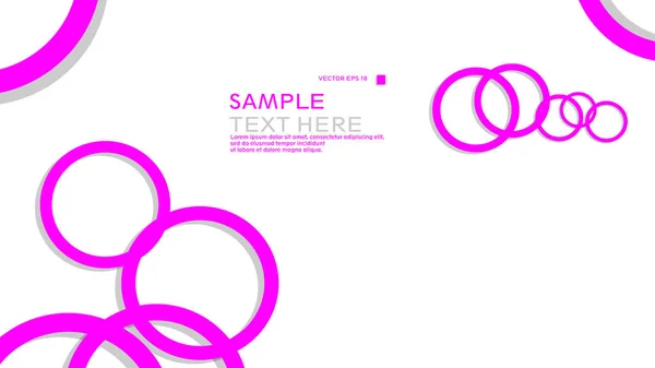 Cercles Simples Arrière Plan Avec Couleur Rose Ombre Conception Graphique — Image vectorielle