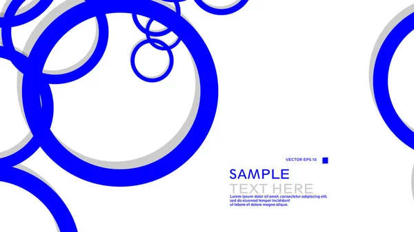 Cercles Simples Arrière Plan Avec Couleur Bleu Ombre Conception Graphique — Image vectorielle