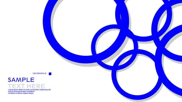 Eenvoudig Cirkels Achtergrond Met Kleur Blauw Schaduw Grafisch Ontwerp Van — Stockvector