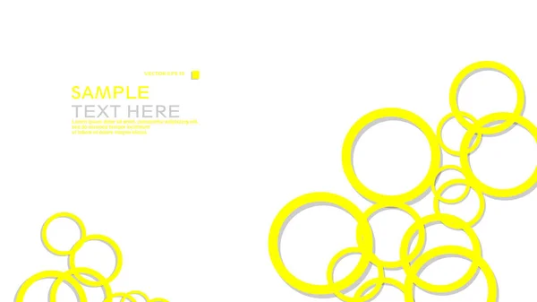 Απλό Φόντο Κύκλους Κίτρινο Χρώμα Και Σκιά Διάνυσμα Γραφικού Σχεδιασμού — Διανυσματικό Αρχείο