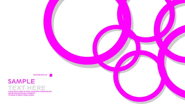 Cercles Simples Arrière Plan Avec Couleur Rose Ombre Conception Graphique — Image vectorielle