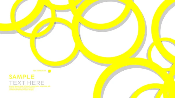 Cercles Simples Arrière Plan Avec Couleur Jaune Ombre Conception Graphique — Image vectorielle