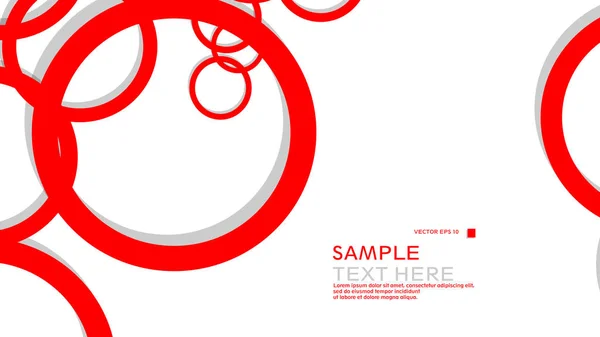 Einfache Kreise Hintergrund Mit Farbe Rot Und Schatten Vektorgrafik Design — Stockvektor