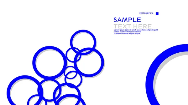 简单的圆圈背景 带有蓝色和阴影 Eps 上的矢量平面设计 — 图库矢量图片