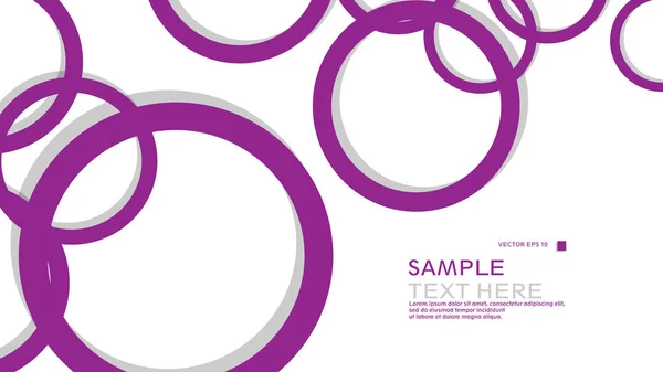 Círculos Simples Fondo Con Color Púrpura Sombra Diseño Gráfico Vectorial — Archivo Imágenes Vectoriales
