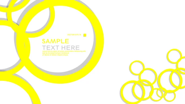 Cercles Simples Arrière Plan Avec Couleur Jaune Ombre Conception Graphique — Image vectorielle