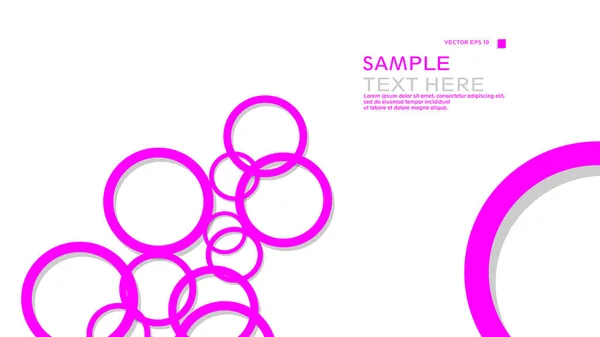 Cercles Simples Arrière Plan Avec Couleur Rose Ombre Conception Graphique — Image vectorielle