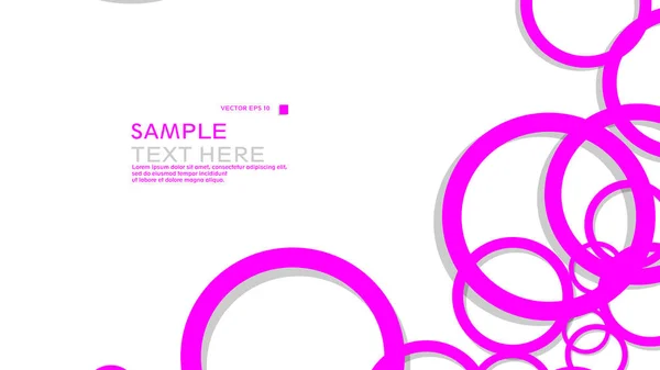 Simple Circles Background Color Pink Shadow Vector Graphic Design Eps — Stock Vector