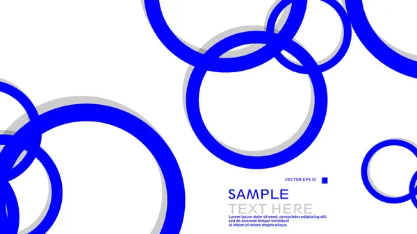 Círculos Simples Fundo Com Cor Azul Sombra Design Gráfico Vetorial — Vetor de Stock
